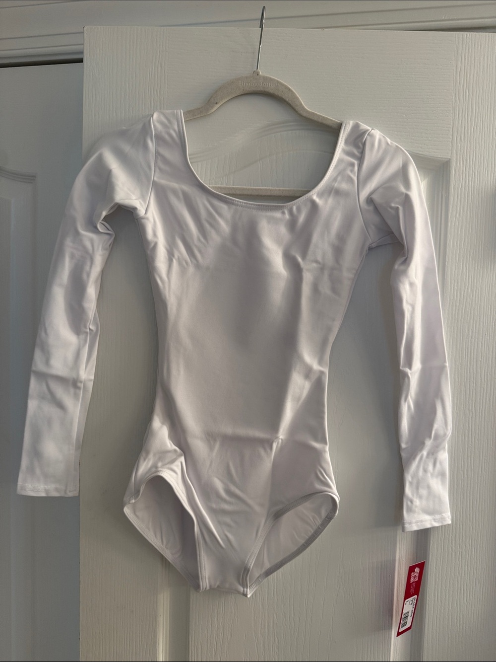 Women’s White Long-Sleeve One Piece Leotard